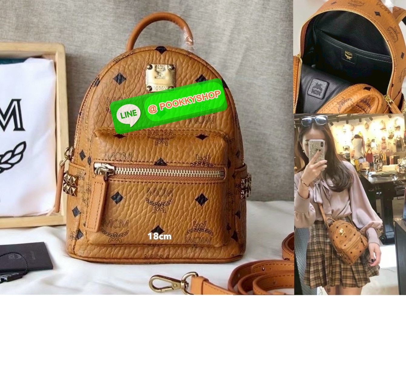 🎒 MCM Backpack in Visetos Monogram 🎒 • กระเป๋าเป้สุดคลาสสิกของแบรนด์ MCM รุ่น Visetos Backpack • วัสดุ Visetos Coated Canvas เอกลักษณ์ลายโมโนแกรม MCM • มาพร้อมโลโก้แผ่นโลหะสีทองด้านหน้า เพิ่มความหรู