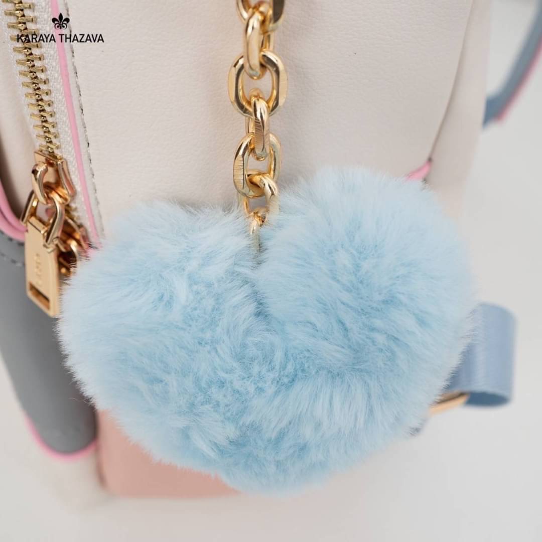 พร้อมส่ง เป้หนัง Karaya แบรนด์แท้ เป้ได้+สะพายข้างได้ สายสปอต สีทรูโทนพาสเทล สวยละมุน แถมฟรี‼️ปอมๆ