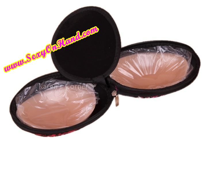 กระเป๋า ซิบ ทรงแข็งสีชมพู ลายดอก สำหรับ ใส่ซิลิโคนบรา Freebra (Cup B /34) บราไร้สาย แบบพกพา สะดวก สำหรับท่องเที่ยวและเดินทาง / คัพ B (ขนาด 34)