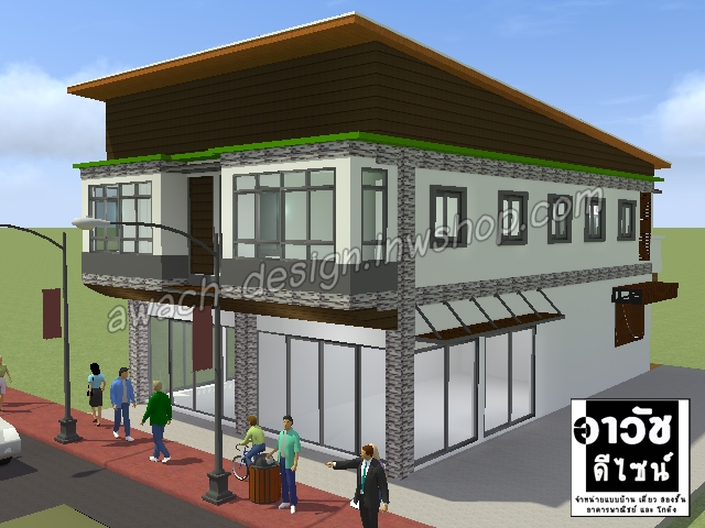 C0324 แบบอาคารพาณิชย์ 2 ชั้น 4 ห้องนอน