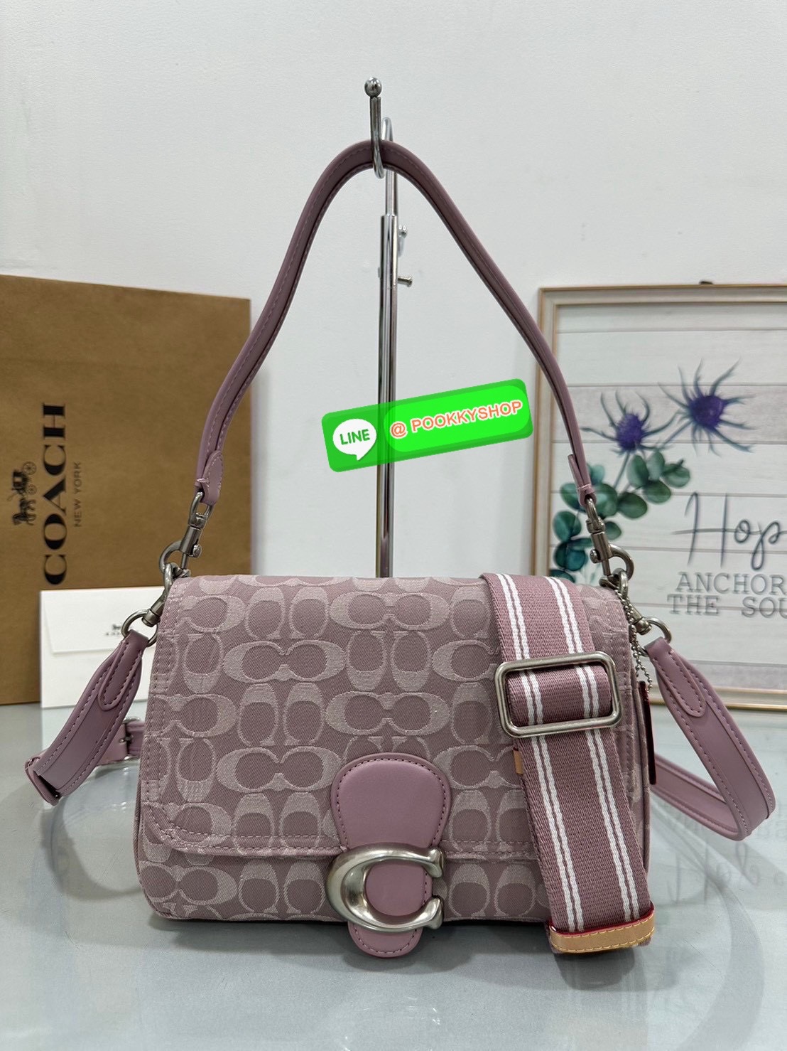 Coach CJ854 Soft Tabby Shoulder Bag In Signature Jacquard Features denim