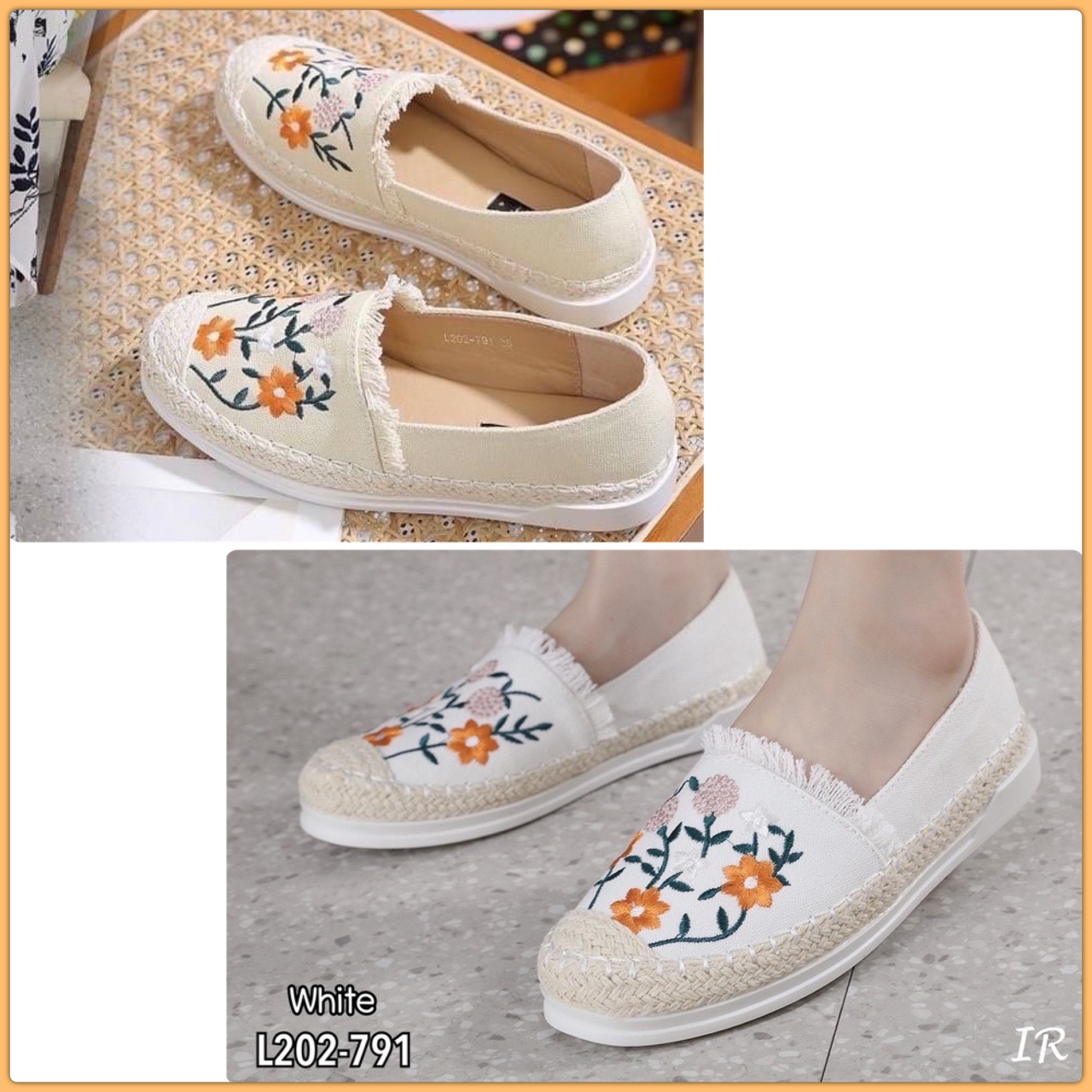 รีพีทแบบขายดี!!! พร้อมส่ง รองเท้าหุ้มส้น ผ้าแคนวาสปักลายดอกไม้น่ารักมากๆ พื้นซอฟนุ่มใส่สบายเท้าไม่กัดส้น การันตีว่าดีมากๆ แนะนำเลยค่า