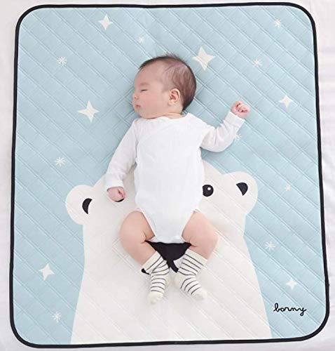 Borny Non-slip waterproof pad ผ้าปูรองที่นอนกันน้ำซิลิโคน สำหรับเด็ก กันน้ำ 100% ไม่ซึมเปื้อน Made in Korea