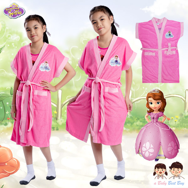 ฮ ( For Kids ) - Disney Sofia the First ชุดคลุมว่ายน้ำ Disney Sofia the First สีชมพู สุดน่ารัก ผ้าดี ลิขสิทธิ์แท้ ชุดคลุมว่ายน้ำ Disney Sofia the First สีชมพู สุดน่ารัก ผ้าดี ลิขสิทธิ์แท้