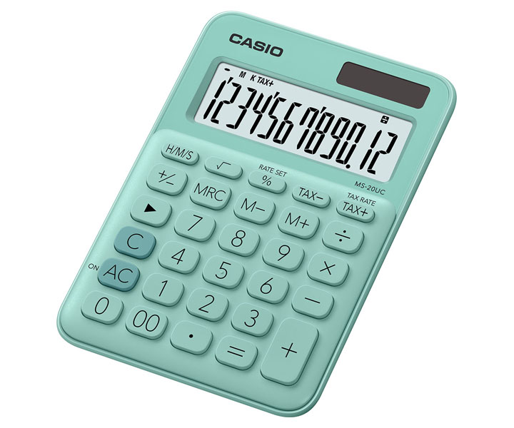 เครื่องคิดเลขตั้งโต๊ะ 12 หลัก Casio # MS-20UC สีเขียว
