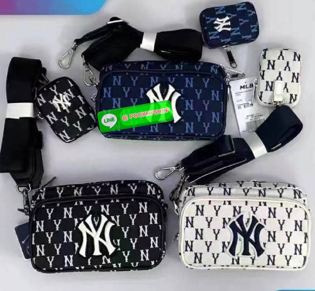 MLB สะพายข้าง สไตล์สะพายคาดอก มาพร้อมใบลูก 1 ใบ ใบใหญ่มี 2 ช่องใช้งาน สายสะพายสปอร์ตปรับระดับได้ ถอดออกได้ค่ะ อุปกรณ์ ป้าย แถมใบลูก