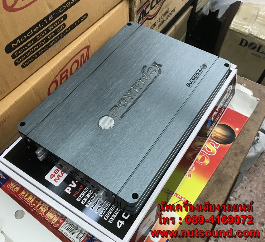 เพาเวอร์แอมป์รถยนต์ 4 CH 4800 W ยี้ห้อ POWERVOX รุ่น PV-500/4