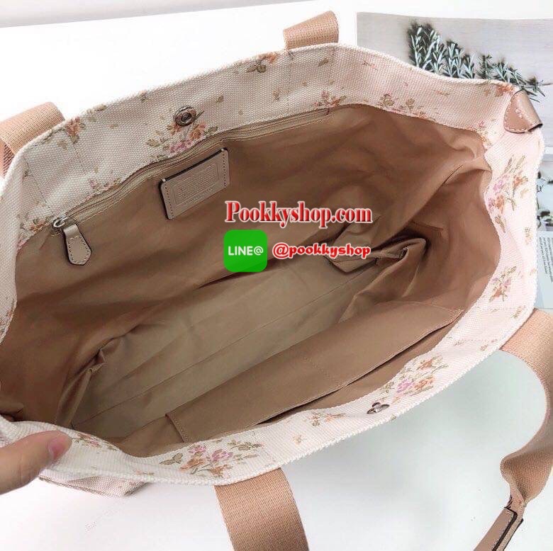 Coach DISNEY X COACH TOTE WITH ROSE BOUQUET PRINT AND THUMPER (COACH 91116) SV/MIDNIGHT MULTI