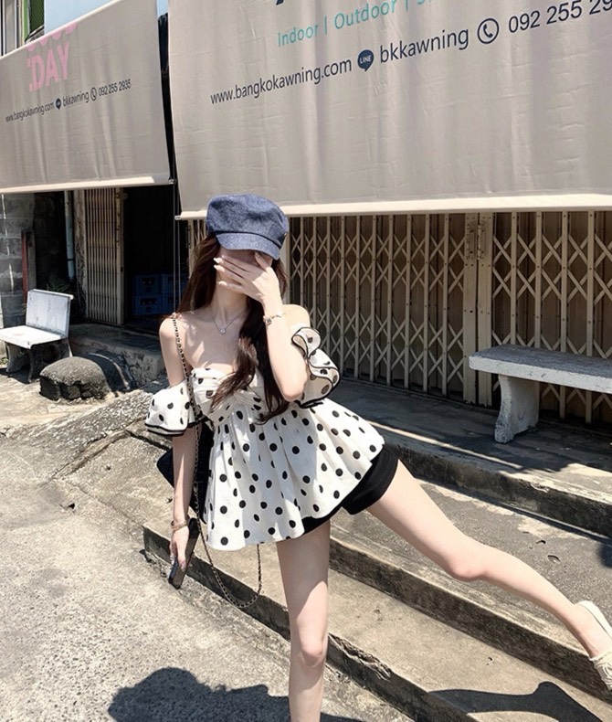 ชุดเซทแฟชั่น เสื้อลายจุดสวยแซ่บสไตล์ลูกคุณ สามารถปรับใส่ได้