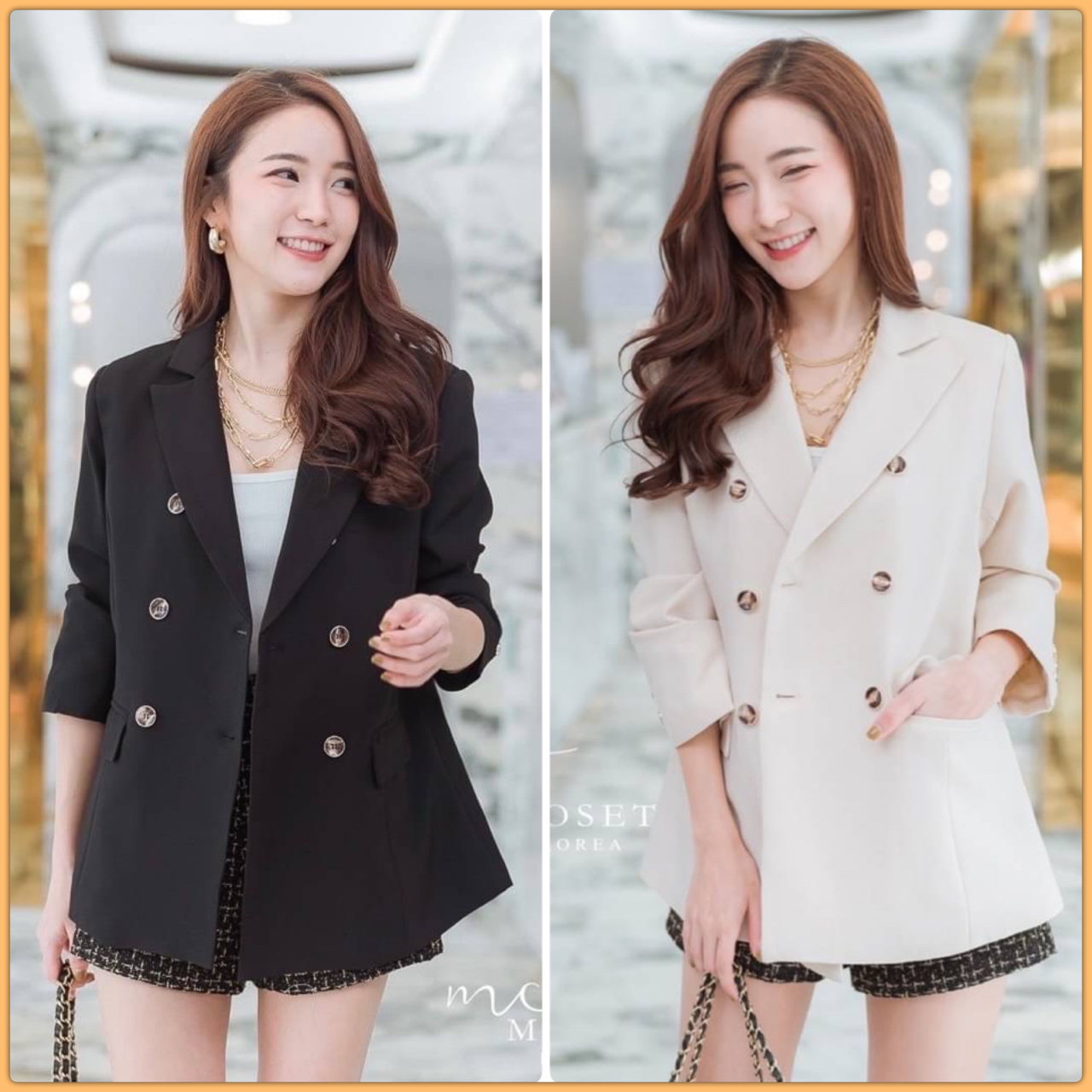 ⛅️Blazer ทรงดีงามมาก⛅️ งานสูท Oversize คุณภาพเนี้ยบๆ ผ้าเนื้อดี งานมีซับในทั้งตัว ความยาวปิดสะโพกบน ใส่ทางการก็ได้ ใส่ชิวๆเก๋ๆก็เอาอยู่ค่ะ