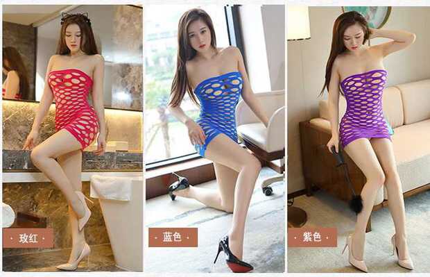 ชุดนอน net suit ชุดนอนตาข่าย แต่งรู เว้าเซ็กซี่ สีดำ สำเนา