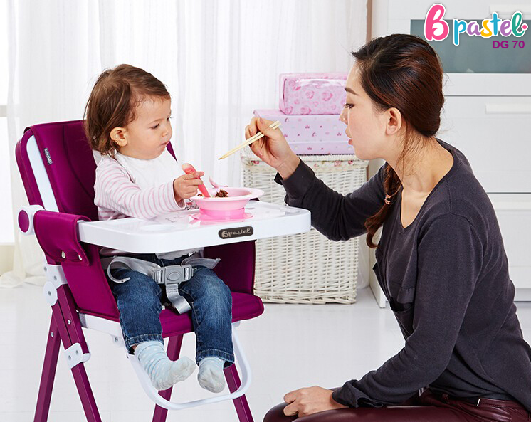 Bpastel DG70 เก้าอี้กินข้าวเด็กทรงสูงเเบบพกพา Oxford Fabric portable baby dining chair รับน้ำหนักได้ 70 kg