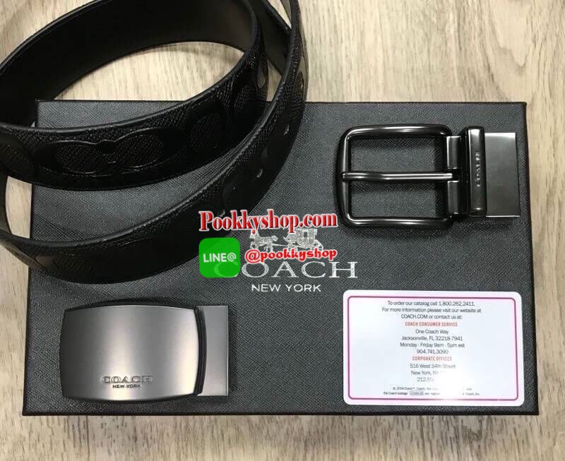 ห้ามพลาดเซทสุดคุ้ม ซื้อ1ได้ถึง2! NEW ARRIVAL! COACH BELT VALUE PACK BOX SET เซทเข็มขัด 2in1 Limited Edition จาก Coachในเซทมีหัวเข็มขัด2แบบ2สไตล์สวยน่าใช้ สายเข็มขัดสามารถกลับด้านใช้ได้2ด้านมี2ลายให้หนุ่มๆสลับใช้ได้ถึง4แบบในเซทเดียวไม่จำเจ สายเข็มขัดปรับระ