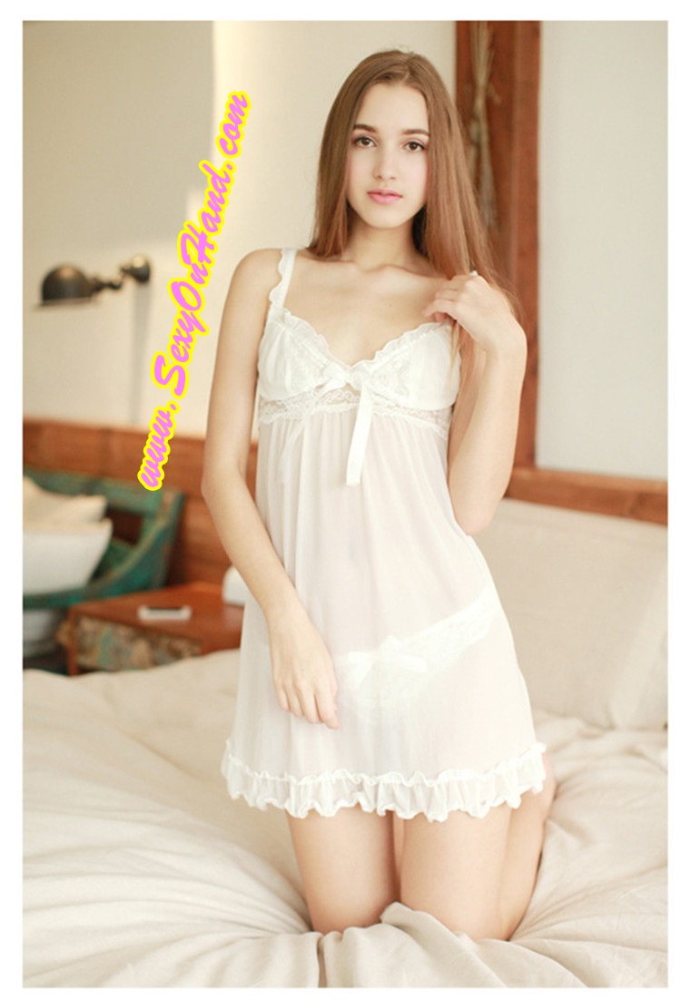 ชุดนอนซีทรู สีขาว เกรดพรีเมี่ยม งานหรู สินค้าญี่ปุ่น เกรดไฮโซ สุดๆ สวยใส ลุคนางฟ้ามากๆเลยคะ