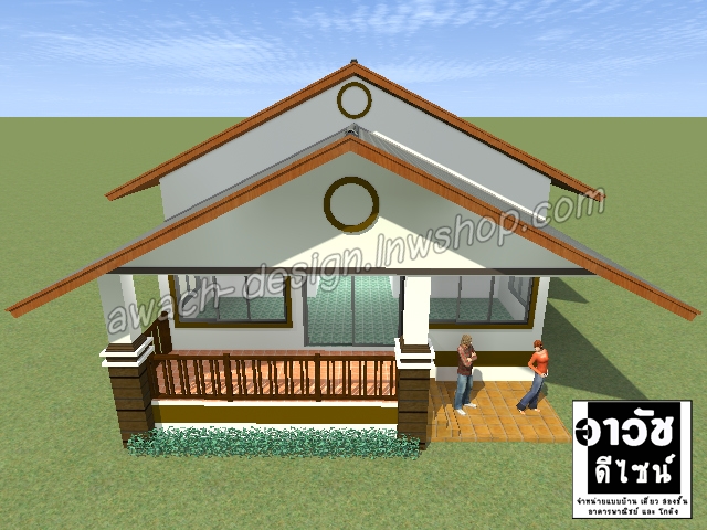C0328 แบบบ้านพักอาศัย 1 ชั้น 3 ห้องนอน