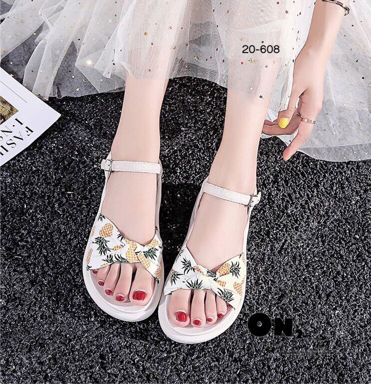 Korea style แบบใหม่รับซัมเมอร์จ้า รัดส้นลายผลไม้น่ารักมากคะ ผ้าแคนวาส งานสวยมากจริงๆ พื้นนิ่มเบาสบาย ใส่ได้ทุกวันคะ