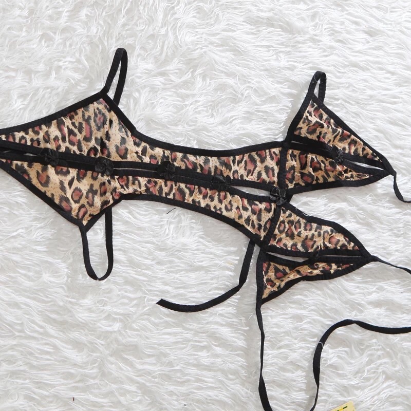 ชุดนอนวันพีซ ชุดเซ็กซี่ ผ้าซีทรู ลายเสือ ผูกด้านหลัง สวย เปรี้ยวจี๊ดส์ สุดๆคะ