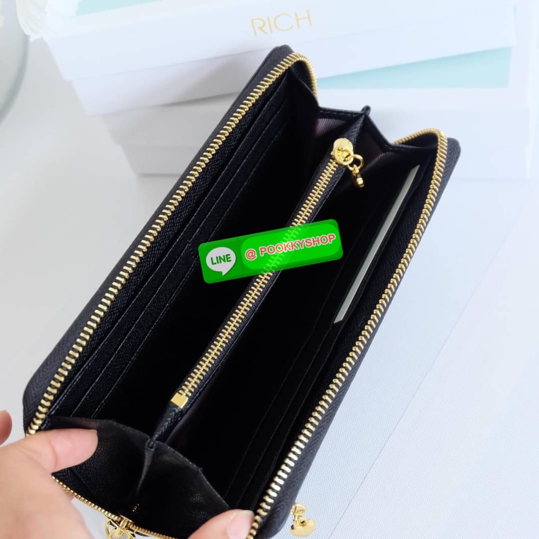 KEEP • Super Rich Collection 8 ( Long Wallet )• กระเป๋า สตางค์ขนาดยาว ซิปรอบ ภายใน จุของคุ้ม ใส่บัตร ใส่มือถือ มีช่องใส่เหรียญแยกอีกด้าน ใส่แบงค์พันได้ไม่ต้องพับ ใบจริงสวยมาก ได้ไปรับทรัพย์ทวีคูณแน่นอนค่ะ Don’t miss !!