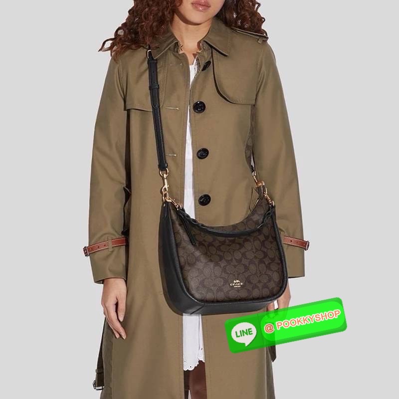 Coach C9190 Jules Hobo Shoulder Crossbody bag Refined pebble leather Inside zip and multifunction pockets Zip-top closure, fabric lining Detachable handle with 11" drop Outside zip pocket