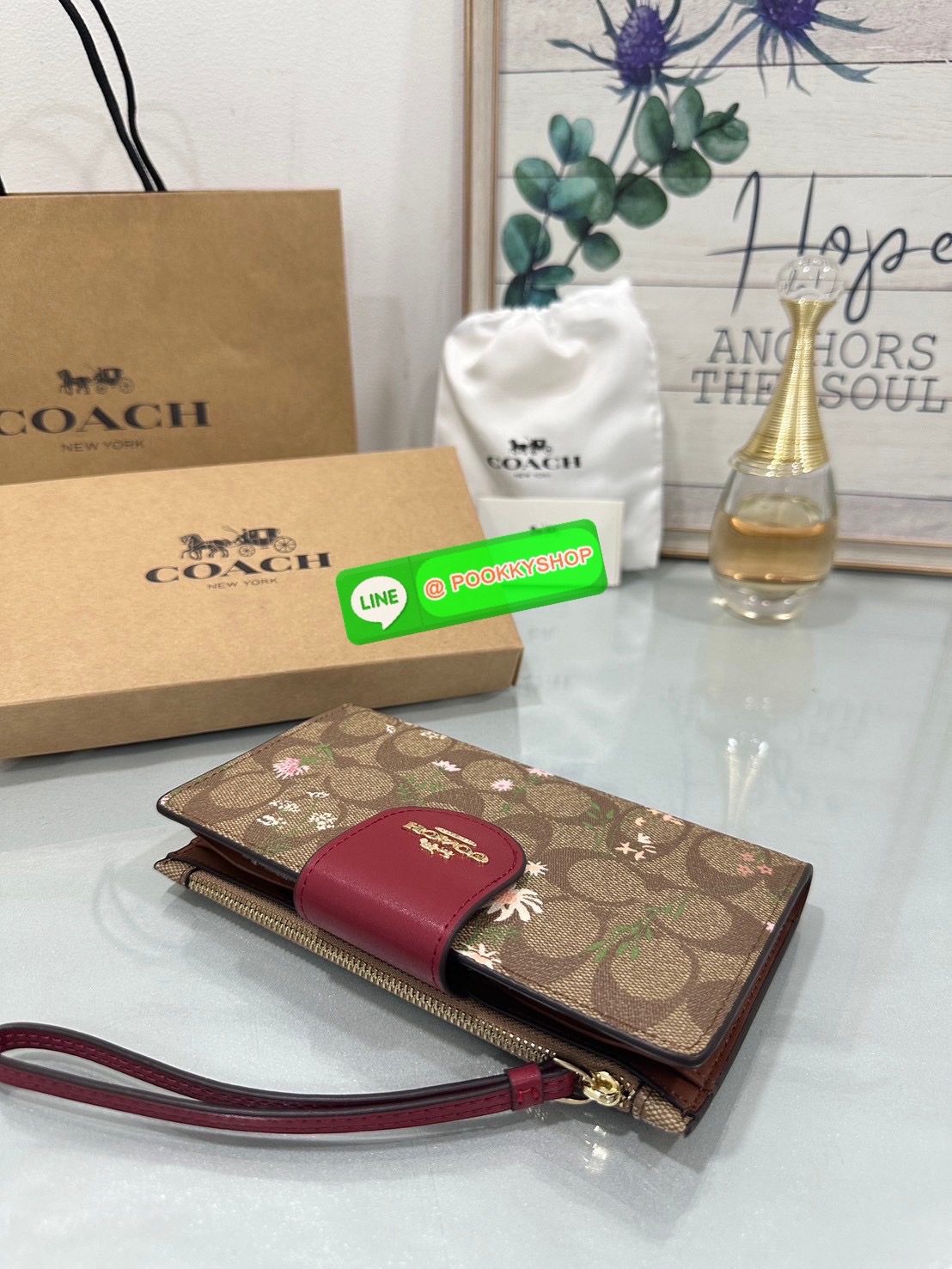 🍀Coach C2874 Tech Phone Wallet In Colorblock Signature 🍀 COLOR: signature canvas