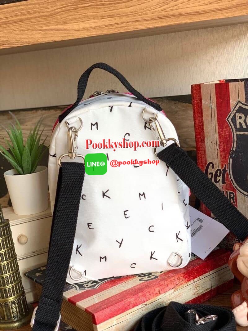 Kipling BRight Disney's Minnie Mouse And Mickey Mouse รุ่น Mini Backpack เป็นได้ทั้งทรงcrossbody และmini Backpack พร้อมสายสะพาย2เส้น ปรับฟรีไซส์ได้ สามารถน้ำหนักเบา วัสดุ100% Polyamide ดีเทลน่ารักๆจากบรรดามิคกี้และมินนี่ที่มาวาดลวดลายลงบนกระเป๋าให้ดู