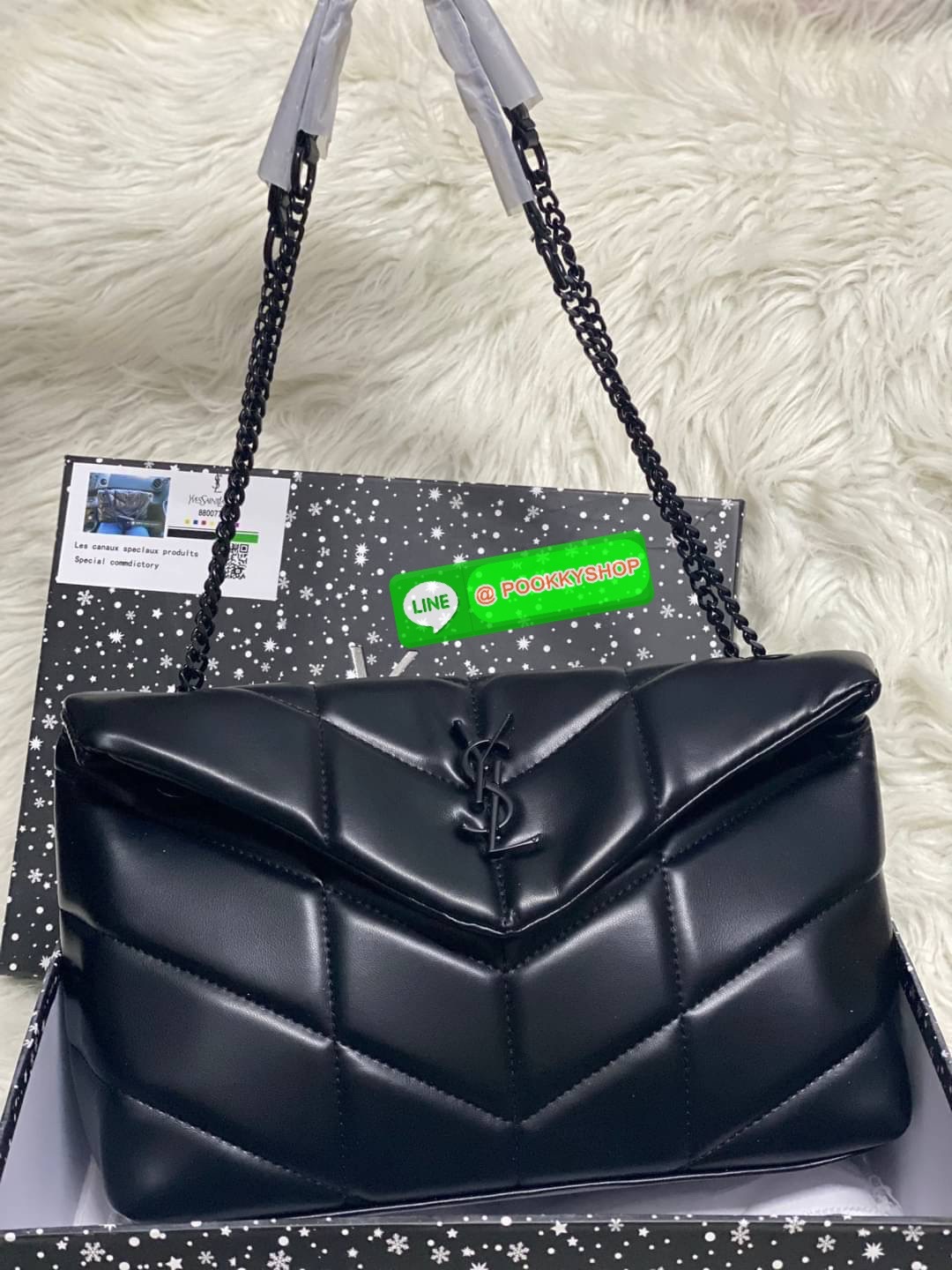 SAINT LAURENT Loulou Puffer Small shoulder bag material: leather internal details: fabric lining, internal zipped pocket colour of fastening: gold tone hardware adjustable chain and leather shoulder strap magnetic fastening