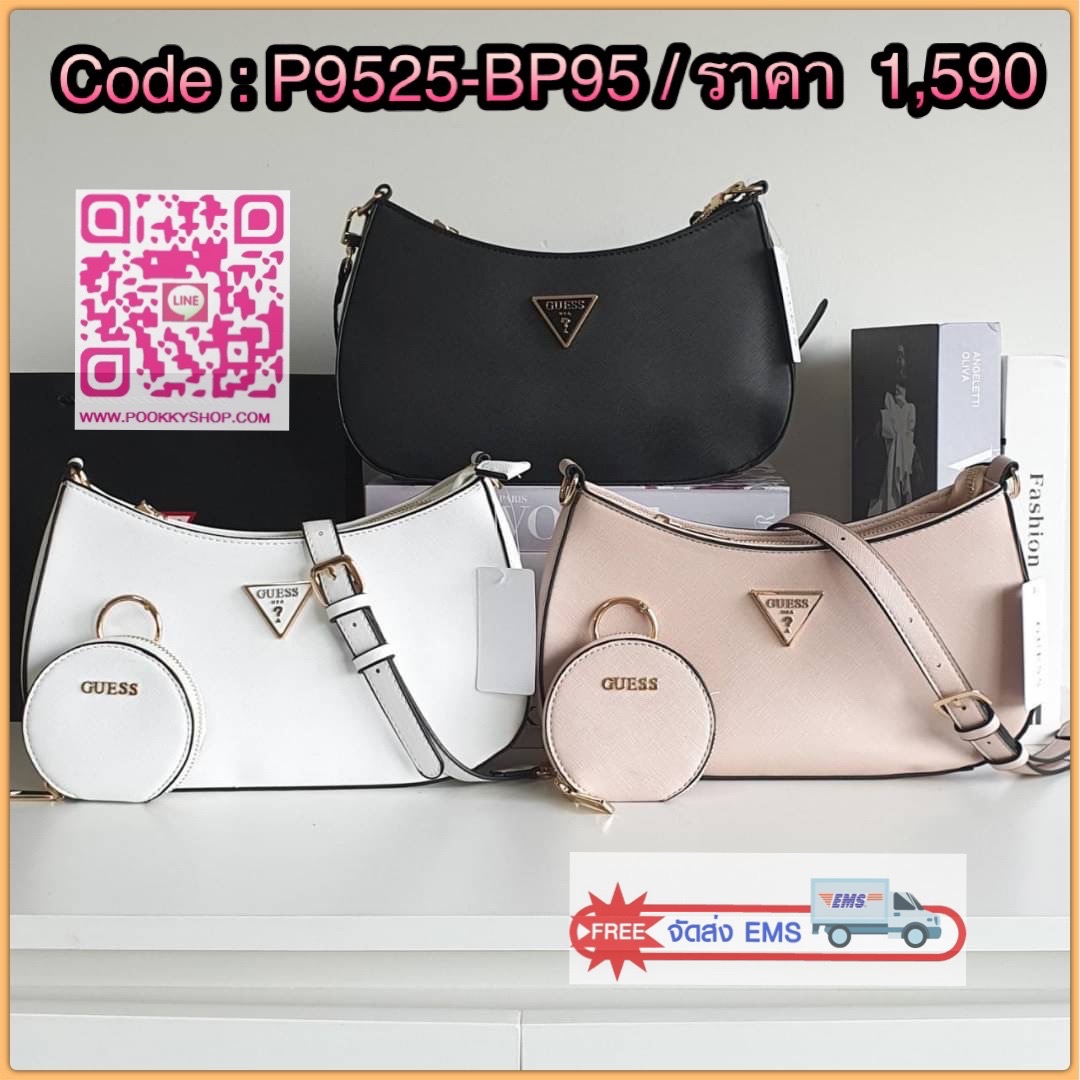 รุ่นใหม่ล่าสุด! GUESS ALEXIE TOP ZIP SHOULDER BAG กระเป๋าทรงยอดฮิต ซื้อ1ได้ถึง2ไอเท็ม วัสดุตัวหนังลาย SAFFIANO สวยหรู เปิดปิดด้วยซิปยาว ด้านในใส่กระเป๋าสตางค์ยาว มือถือได้ทุกรุ่น พร้อมช่องซิปและช่องใส่บัตรแยกให้ เพิ่มความน่ารักด้วย กระเป๋าใส่เหรียญใบเล็กท