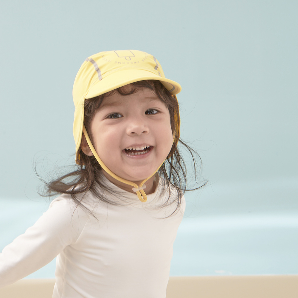 Kidsumplay Kids UV Swim Flap Cap หมวกกันแดดสำหรับยาวปิดคอ
