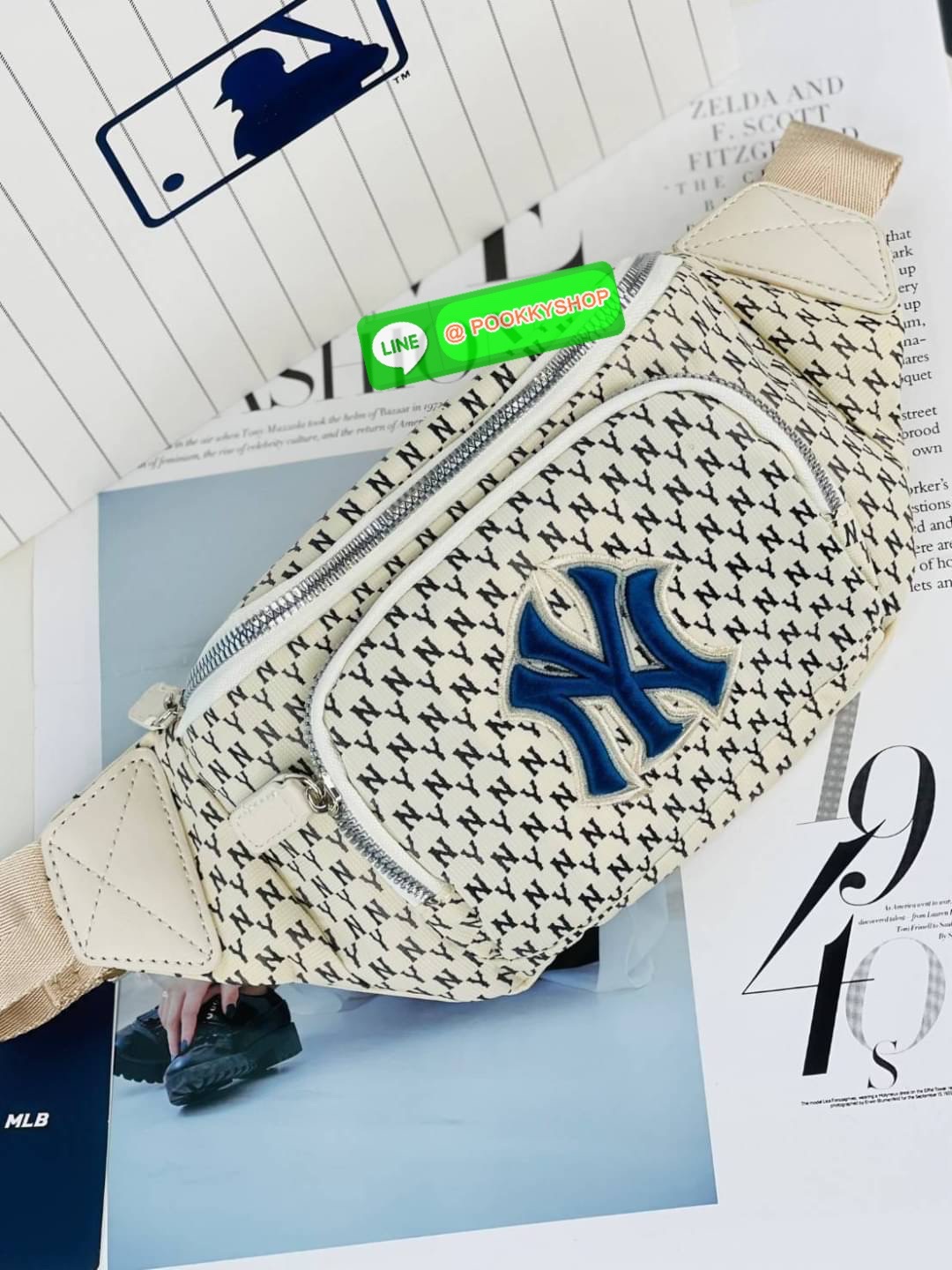 MLB แท้ Outlet กระเป๋าคาดอกคาดเอว คอลใหม่ มาพร้อมกับใบลูก 1 ใบ อุปกรณ์ ป้ายแบรนด์ ถุงห่อตราแบรนด์