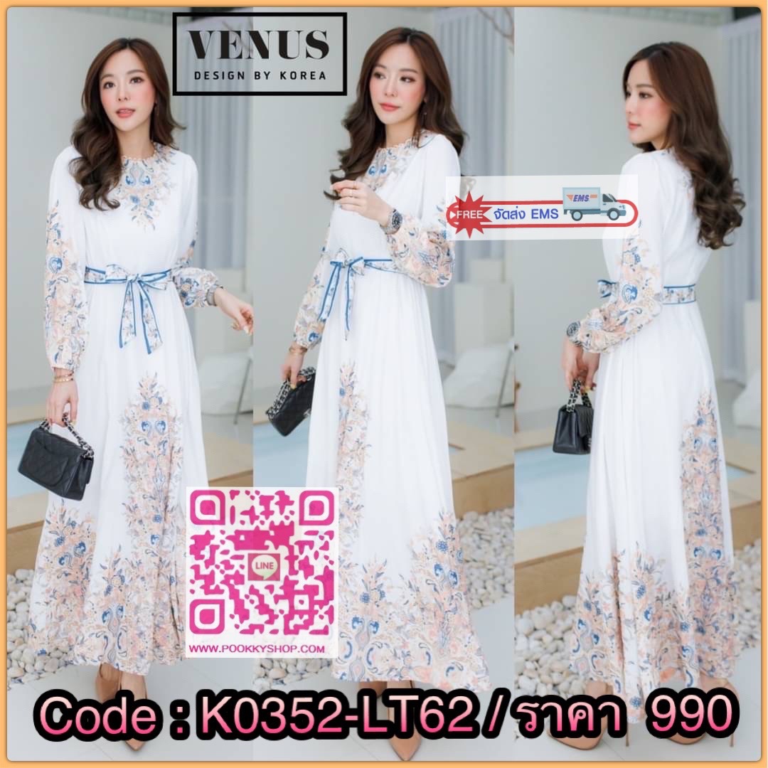 Restock ♥️♥️♥️♥️ I'm Lady By Venus MaxiDress แม๊กซี่เดรสยาวพิมพ์ลายสไตล์โบฮีเมี่ยน งานมาพร้อมกับสายคาดเอวผูกเข้าชุดกันนะคะ แม๊ทกับรองเท้าส้นสูงก็สวยเป๊ะคะ