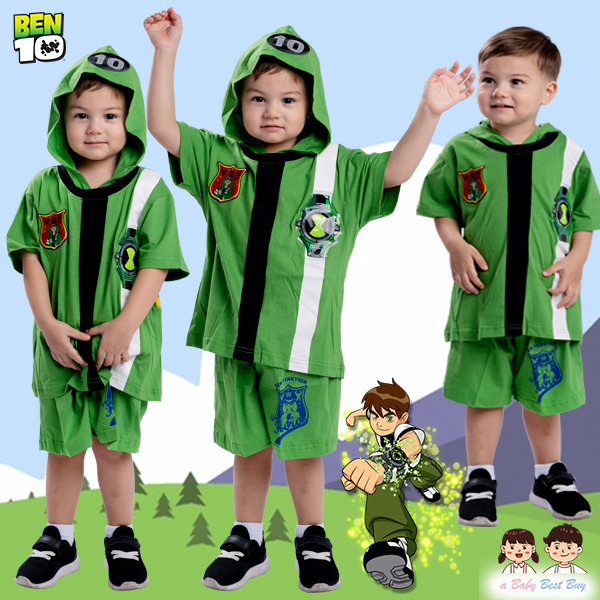 ฮ ( S-M-L-XL ) ชุดแฟนซีเด็ก เด็กผู้ชาย Ben10 สีเขียว เสมือนจริง มีหมวก(ฮู้ด) ชุดสุดเท่ห์ ใส่สบาย ลิขสิทธิ์แท้ (สำหรับเด็ก 2-5 ปี)