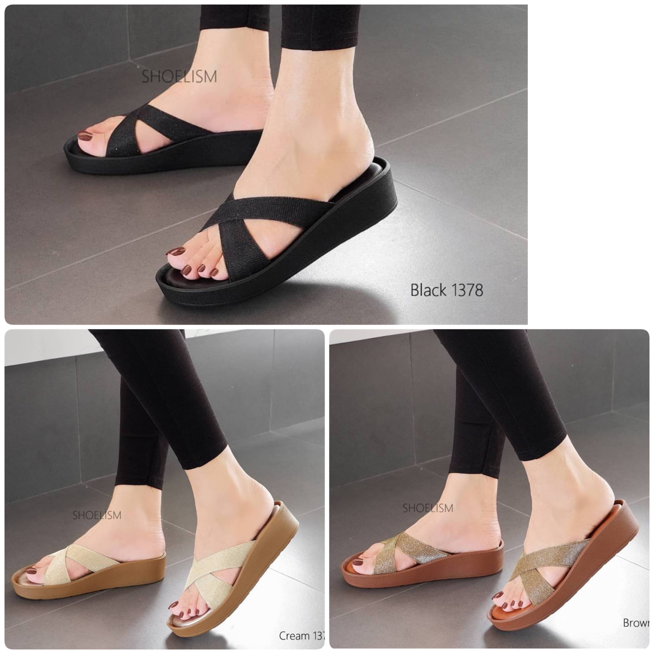 รองเท้าลำลองส้นเตารีด หนังนิ่ม แบบหน้าไขว้ สวยทุกองศา น้ำหนักเบา พื้นนิ่ม ใส่สบาย งานขายดี ที่ใส่ได้ตลอดทุกวัน!