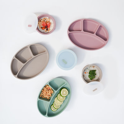 Bluemama จานพรีเมี่ยมซิลิโคนฐานดูด