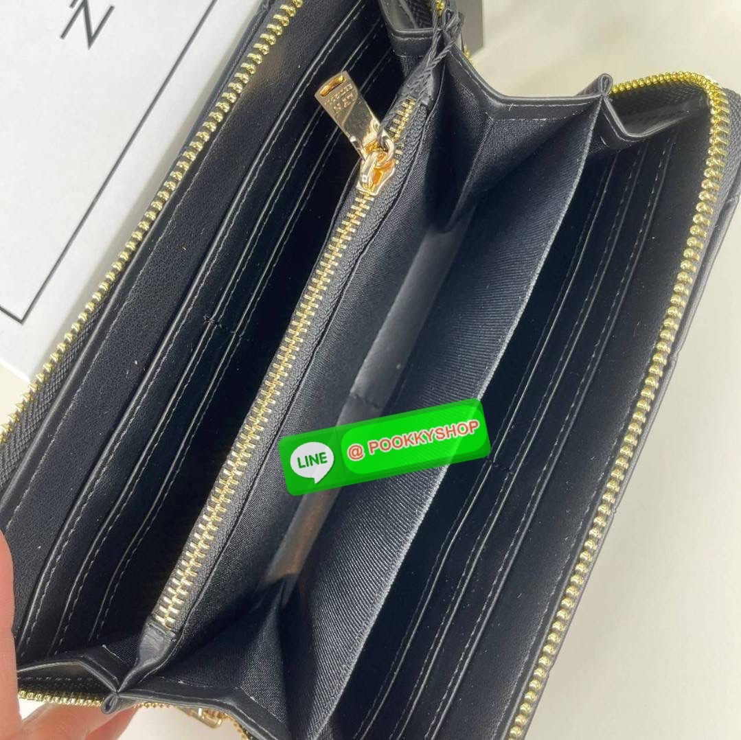 LYN แท้ Outlet กระเป๋าสตางค์ใบยาว เปิดปิดด้วยซิปรอบ