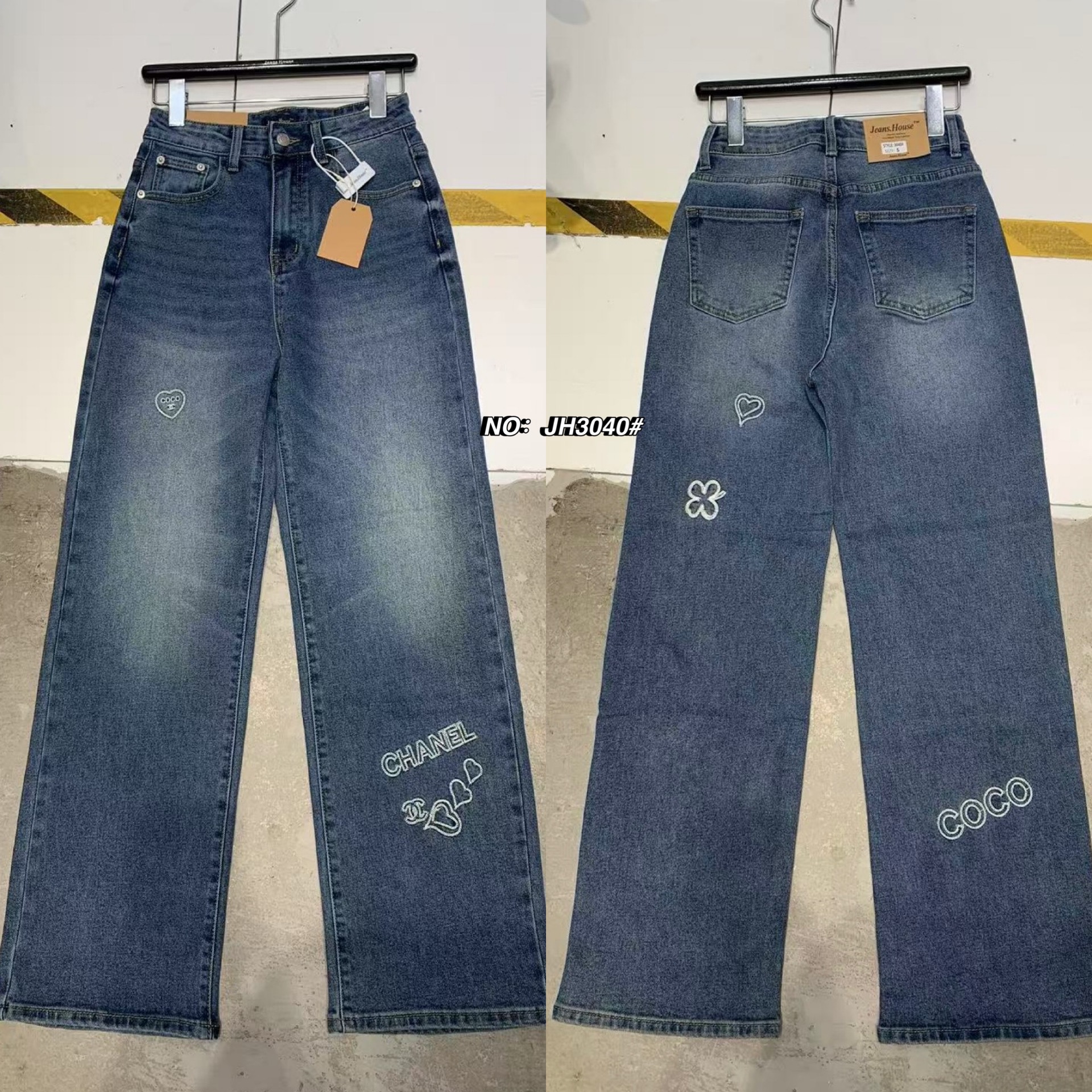 กางเกงแฟชั่น No.JH3040# - กางเกงยีนส์ขากระบอก งานสวยจริงๆ ไม่ว่าเนื้อผ้า ทั้งสีและทรง สวยไปหมดเลยค่า