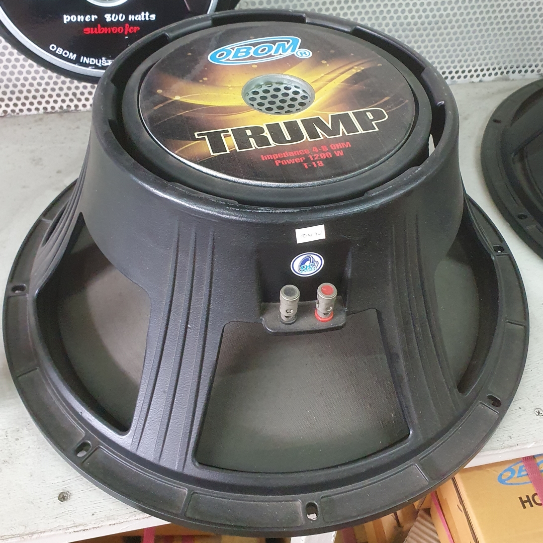 ลำโพง 18 นิ้ว โครงหล่อ TRUMP 1200W ยี่ห้อ OBOM โอบอ้อม