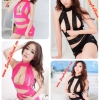 ชุดเซ็กซี่ ชุดยั่วน้ำลาย คาดแถบลูกไม้ สีดำ แบบเปรี้ยวจี๊ดส์ แซ่บ เว่อร์ + G-string เว้าเป้า เข้าชุดคะ