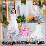 Dress แขนล้ำคอปกพิมพ์ลายดอก รุ่นนี้สวมใส่ง่ายเหมาะกับหน้าร้อนนี้มากๆเลยค่า