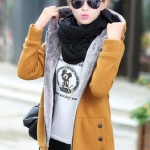 เสื้อกันหนาวแฟชั่นเกาหลี : เสื้อกันหนาว พร้อมส่ง สีน้ำตาล ซิบหน้า มีฮูทสุดเท่ห์ ฮูทบุด้วยขนสัตว์สังเคราะห์นิ่มๆ แฟชั่นมาใหม่สไตล์เกาหลี