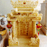 ศาลเจ้าที่หินอ่อน (ตี่จู้หินอ่อน ตี่จู้เอี๊ยะ) ขนาด18นิ้ว 888 หยกน้ำผึ้ง 4เสา5หลังคา