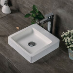 อ่างล้างหน้าวางบนเคาน์เตอร์ รุ่นC11 อ่างล้างมือทรงสี่เหลี่ยม อ่างล้างหน้า ชุดอ่างล้างหน้า อ่างล้างหน้าอะคริลิค อุปกรณ์ห้องน้ำ อุปกรณ์ตกแต่งห้องน้ำ Square Bathroom Basin Acrylic Sink (C11)