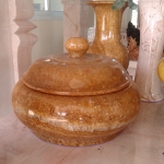 ผอบหินอ่อน หยกน้ำผึ้ง ขนาดสูง 25 เซนติเมตร กว้าง 35 เซนติเมตร