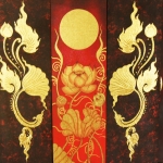 ภาพมงคล เสริมดวง ฮวงจุ้ย ( เงิน ทอง สุขภาพ ไหลเวียนดี ) ขนาด 1 x 1 เมตร