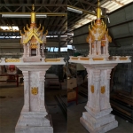ศาลพระภูมิทรงปราสาท ขนาด ฐานกว้าง 126 ซม ยาว 126 ซม (สั่งเติมสีที่ตัวปราสาทพิเศษ)