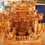 ศาลเจ้าที่หินอ่อน (ตี่จู้หินอ่อน ตี่จู้เอี๊ยะ) ขนาด 24 นิ้ว 888 4เสา 5 หลังคา หินน้ำผึ้งแก้วสยาม สามกษัตริย์