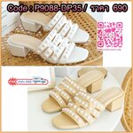 พร้อมส่ง รองเท้าส้นตัน สูง2.5 นิ้ว ตัวส้นเก๋มากเป็นทรงเหลื่ยม แข็งแรง เดินง่าย งานทรงสวม หนังนิ่ม *ตัวมุก ทำจากมุก สีรุ้ง คุณภาพดี* ตอกด้วยมือ ทีละเม็ด อย่างประณีต ใส่แล้วรับรองความหรูหรา และดูแพงมากเว่อร์จ้า