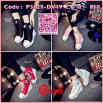 แบบใหม่พร้อมส่ง รองเท้าผ้าใบหุ้มข้อนำเข้าเสริมส้น Style Converse วัสดุผ้าแคนวาส ส้นPU มีซิปด้านข้างใส่ง่าย ทรงสวยฮิตขนาดนี้ รีบจองกันนะคะสาวๆ
