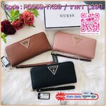 GUESS WOMEN'S LONG WALLET กระเป๋าสตางค์ใบยาวซิปรอบ วัสดุ PU คุณภาพดี นิ่ม น้ำหนักเบา ด้านหน้าประดับด้วยโลโก้แบรนด์สุดหรู ด้านในมีช่องเสียบการ์ด/บัตร/ธนบัตรและช่องซิปสำหรับใส่เหรียญ ด้านหลังมี1ช่องซิปใช้งาน มาพร้อมสายคล้องมือถือเป็นทรงคลัชท์ก็ได้ ราคา