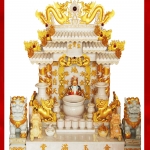 ศาลเจ้าที่หินอ่อน (ตี่จู้หินอ่อน ตี่จู้เอี๊ยะ) ขนาด 42 นิ้ว 888 4 เสา 5 หลังคา พ่นทอง