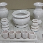 กระถางธูปกว้าง7นิ้ว เชิงเทียน ถ้วยน้ำชาและถาดรอง แจกันสูง8นิ้ว